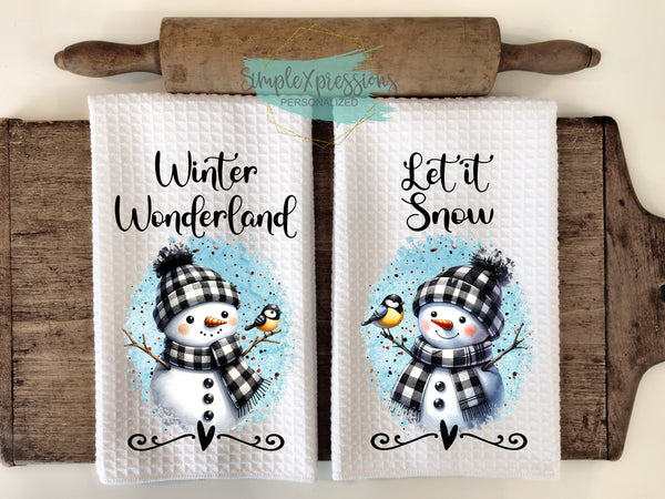 Christmas Kitchen Towels- Winter Wonderland   Let it Snow