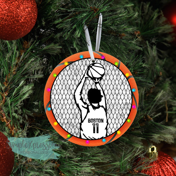 Personalized Basketball-BOY- aluminum ornament