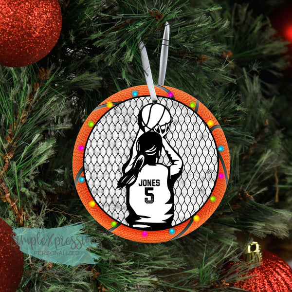 Personalized Basketball-GIRL- aluminum ornament