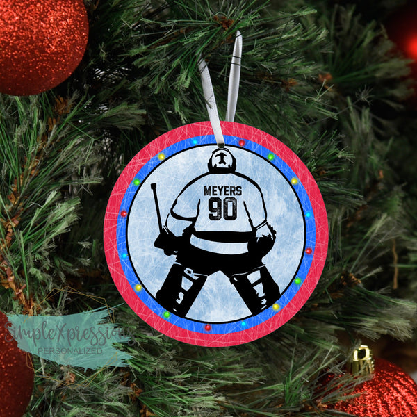 Personalized Hockey Goalie- aluminum ornament