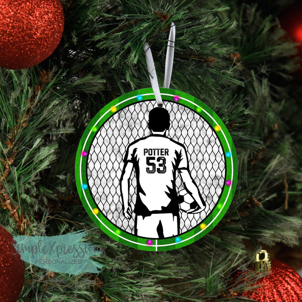 Personalized Soccer-BOY- aluminum ornament