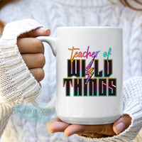 Teacher of wild things lightening tie dye Mug