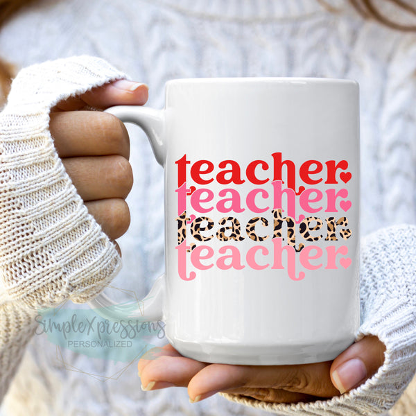 Teacher Valentines Stacked Mug
