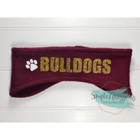 Bulldogs Glitter Fleece Headband- Maroon