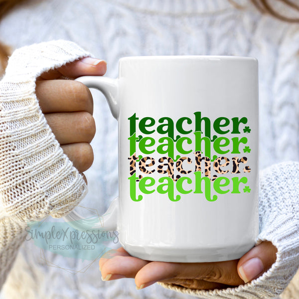 Teacher St. Patrick's stacked Mug